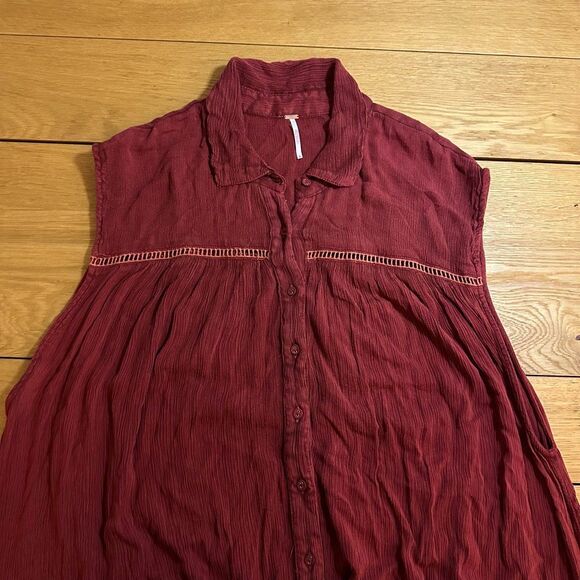 Free people pretty cozy maxi dress medium orange - Picture 3 of 9